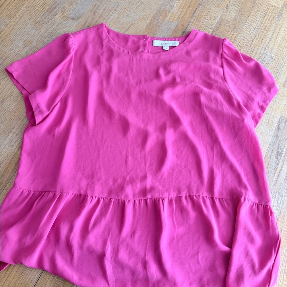 SOLD LOFT Vibrant Pink Blouse
